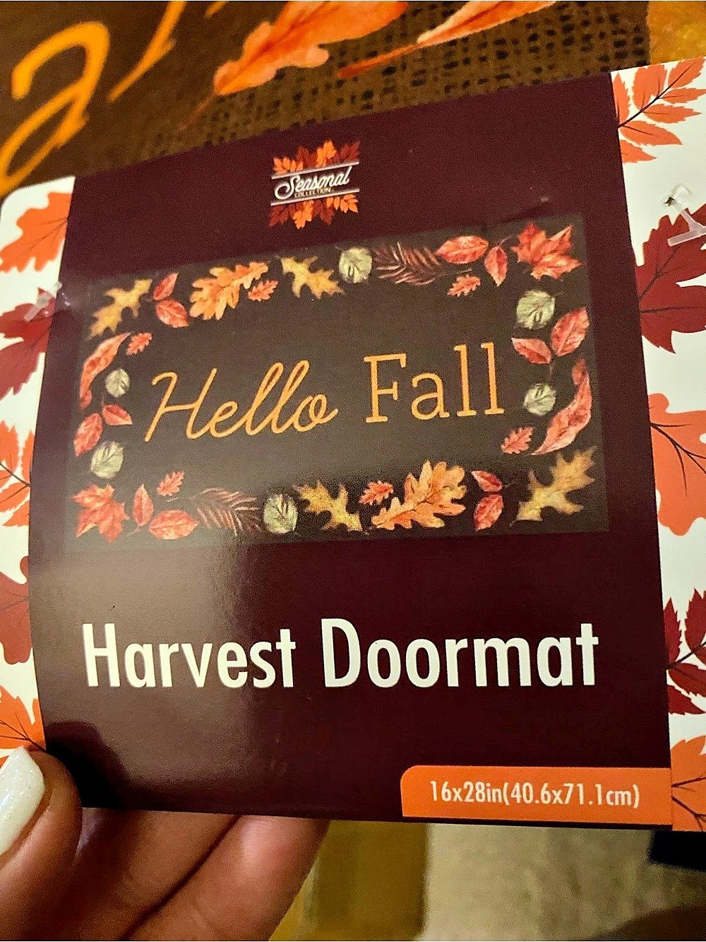 New!Greenbriar International Harvest Doormat Floral Brown & Orange NWT